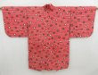 Photo1: 4629T08z410 Vintage Japanese Kimono Silk HAORI Dot Red (1)