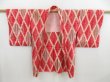 Photo5: 4629T14z390 Vintage Japanese Kimono Silk HAORI  Red (5)