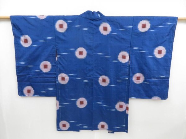 Photo1: 4629T15z450 Vintage Japanese Kimono Silk HAORI  Ultramarine blue (1)