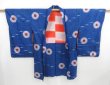 Photo5: 4629T15z450 Vintage Japanese Kimono Silk HAORI  Ultramarine blue (5)