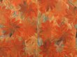 Photo3: 4701T02z590 Vintage Japanese Kimono Silk HAORI Flower Orange-Brown (3)