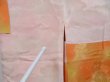 Photo8: 4701T04z540 Vintage Japanese Kimono Silk HAORI Flower Light orange (8)