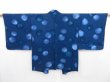 Photo1: 4701T06z530 Vintage Japanese Kimono Silk HAORI Bubble Dark blue (1)