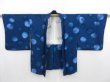 Photo5: 4701T06z530 Vintage Japanese Kimono Silk HAORI Bubble Dark blue (5)