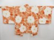 Photo1: 4701T07z490 Vintage Japanese Kimono Silk HAORI Flower Dull coral (1)