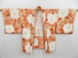 Photo7: 4701T07z490 Vintage Japanese Kimono Silk HAORI Flower Dull coral (7)