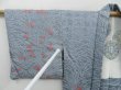 Photo6: 4701T13z570 Vintage Japanese Kimono Silk SHIBORI HAORI Light gray-blue (6)