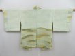 Photo6: 4702T03z490 Vintage Japanese Kimono Silk HAORI  Light olive (6)