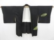 Photo6: 4702T05z580 Vintage Japanese Kimono Silk HAORI Leaf Black (6)