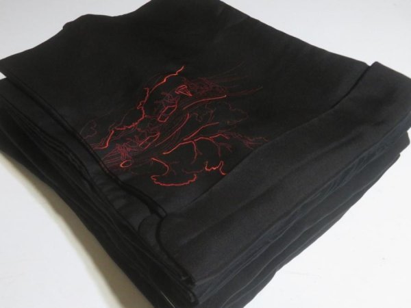 Photo1: 11HB43z29  Japanese Kimono Silk BLACK HAORI 5pcs FREE SHIPPING (1)