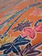 Photo4: 2Z05z90  Japanese Kimono Crepe Silk  FABRIC Maple  65.4x14.2 (4)