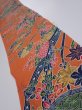 Photo1: 2Z08z50  Japanese Kimono Crepe Silk  FABRIC Maple  59.1x7.5 (1)