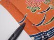 Photo5: 2Z08z50  Japanese Kimono Crepe Silk  FABRIC Maple  59.1x7.5 (5)