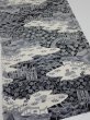 Photo2: 2Z01z70  Japanese Kimono Crepe Silk  FABRIC Scenery Black 40.9x14.4 (2)