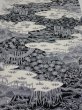 Photo1: 2Z03z100  Japanese Kimono Crepe Silk  FABRIC Scenery Black 67.7x14.2 (1)