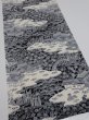 Photo2: 2Z04z100  Japanese Kimono Crepe Silk  FABRIC Scenery Black 66.9x14.2 (2)