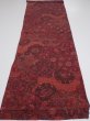 Photo5: 2W01z70  Japanese Kimono Crepe Silk  FABRIC Flowers Dark red 40.2x14.0 (5)