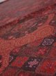 Photo4: 2W02z70  Japanese Kimono Crepe Silk  FABRIC Flowers Dark red 40.2x13.6 (4)