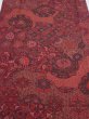 Photo1: 2W03z110  Japanese Kimono Crepe Silk  FABRIC Flowers Dark red 67.7x13.8 (1)