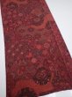 Photo2: 2W03z110  Japanese Kimono Crepe Silk  FABRIC Flowers Dark red 67.7x13.8 (2)