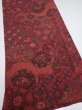 Photo2: 2W05z110  Japanese Kimono Crepe Silk  FABRIC Flowers Dark red 67.7x14.0 (2)