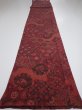 Photo5: 2W05z110  Japanese Kimono Crepe Silk  FABRIC Flowers Dark red 67.7x14.0 (5)