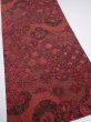 Photo2: 2W06z110  Japanese Kimono Crepe Silk  FABRIC Flowers Dark red 67.7x14.0 (2)