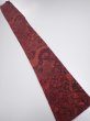 Photo5: 2W07z50  Japanese Kimono Crepe Silk  FABRIC Flowers Dark red 60.6x6.9 (5)