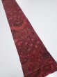 Photo2: 2W09z70  Japanese Kimono Crepe Silk  FABRIC Flowers Dark red 83.5x6.9 (2)