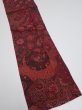 Photo2: 2W10z30  Japanese Kimono Crepe Silk  FABRIC Flowers Dark red 37.0x6.9 (2)