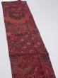 Photo3: 2W10z30  Japanese Kimono Crepe Silk  FABRIC Flowers Dark red 37.0x6.9 (3)