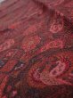 Photo4: 2W10z30  Japanese Kimono Crepe Silk  FABRIC Flowers Dark red 37.0x6.9 (4)