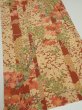 Photo2: 2W01z60  Japanese Kimono Silk  FABRIC Plum branch Brown 41.3x14.2 (2)