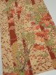 Photo2: 2W02z60  Japanese Kimono Silk  FABRIC Plum branch Brown 41.7x14.2 (2)