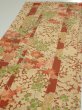 Photo3: 2W02z60  Japanese Kimono Silk  FABRIC Plum branch Brown 41.7x14.2 (3)