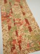 Photo2: 2W03z90  Japanese Kimono Silk  FABRIC Plum branch Brown 63.0x14.2 (2)