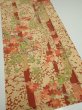 Photo2: 2W04z90  Japanese Kimono Silk  FABRIC Plum branch Brown 63.0x14.2 (2)