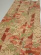 Photo3: 2W04z90  Japanese Kimono Silk  FABRIC Plum branch Brown 63.0x14.2 (3)