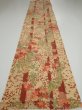 Photo5: 2W04z90  Japanese Kimono Silk  FABRIC Plum branch Brown 63.0x14.2 (5)