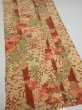 Photo2: 2W05z90  Japanese Kimono Silk  FABRIC Plum branch Brown 63.8x14.2 (2)