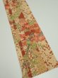 Photo2: 2W10z30  Japanese Kimono Silk  FABRIC Plum branch Brown 35.0x6.9 (2)