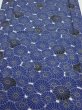 Photo1: 2W03z90  Japanese Kimono Silk  FABRIC Chrysanthemum Navy 66.1x14.0 (1)