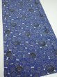 Photo2: 2W03z90  Japanese Kimono Silk  FABRIC Chrysanthemum Navy 66.1x14.0 (2)