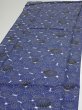 Photo3: 2W03z90  Japanese Kimono Silk  FABRIC Chrysanthemum Navy 66.1x14.0 (3)