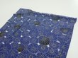 Photo6: 2W03z90  Japanese Kimono Silk  FABRIC Chrysanthemum Navy 66.1x14.0 (6)