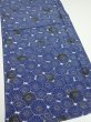 Photo2: 2W04z90  Japanese Kimono Silk  FABRIC Chrysanthemum Navy 64.6x14.0 (2)