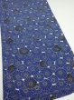 Photo2: 2W06z90  Japanese Kimono Silk  FABRIC Chrysanthemum Navy 64.6x14.0 (2)