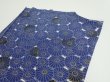 Photo4: 2W06z90  Japanese Kimono Silk  FABRIC Chrysanthemum Navy 64.6x14.0 (4)