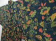 Photo2: 4706T05z560 Vintage Japanese Kimono Silk HAORI Flowers Dark cyan (2)