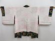 Photo6: 4706T05z560 Vintage Japanese Kimono Silk HAORI Flowers Dark cyan (6)